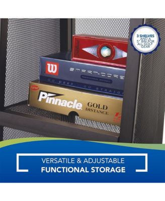 GO3216D Metal Golf Equipment Organizer Storage Rack w/ 3 Shelves