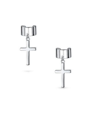 Sterling Silver Ear Cuff Cartilage Cross Earrings