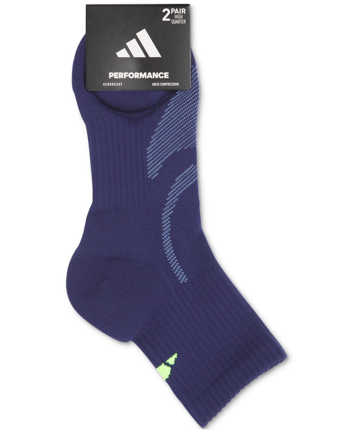 Shop Adidas Originals Unisex 2pk. Superlite Performance Quarter Socks In Dark Blue,lucid Lemon Yellow,white