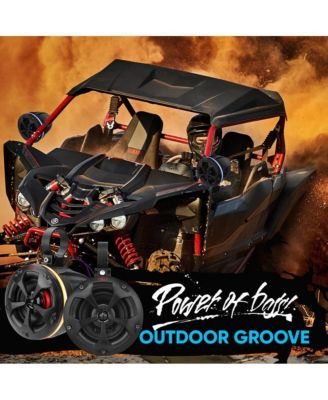 4” Waterproof Off-Road Speakers with RGB Lights & 4-Channel Amplifier, 800W (2 Pairs)