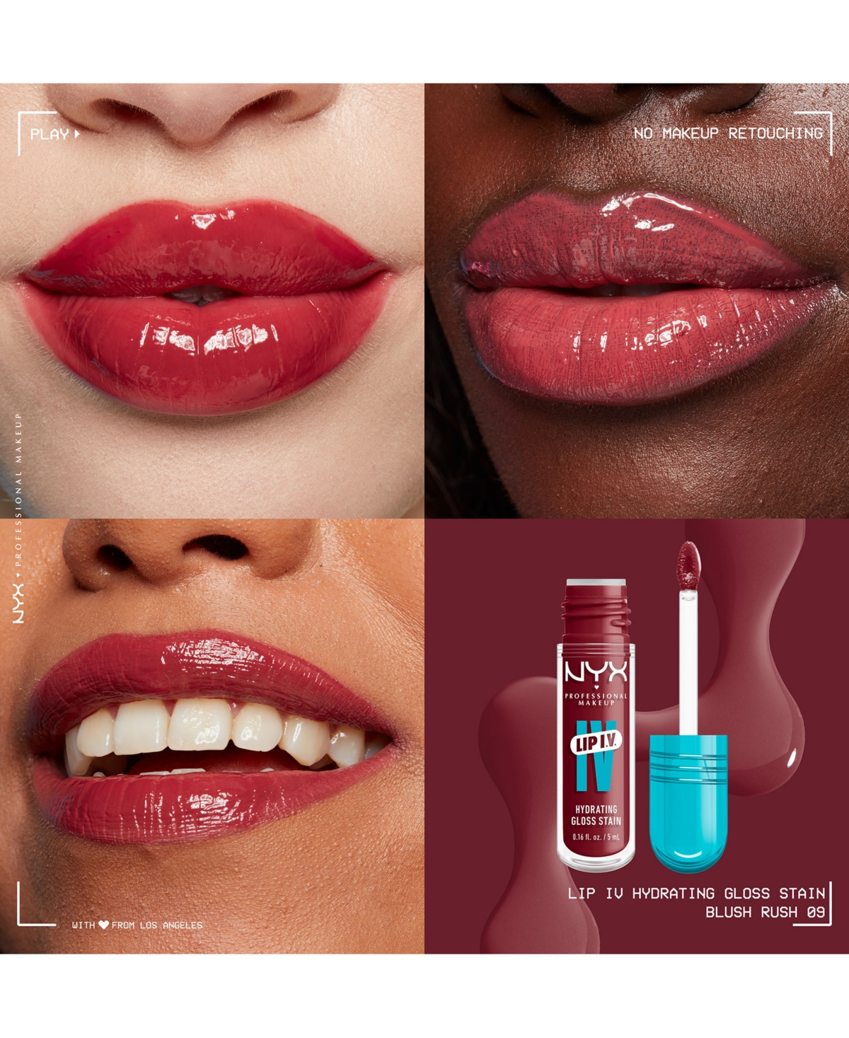Nyx Professional Makeup Lip Iv Hydrating Gloss Stain In Blush Rush