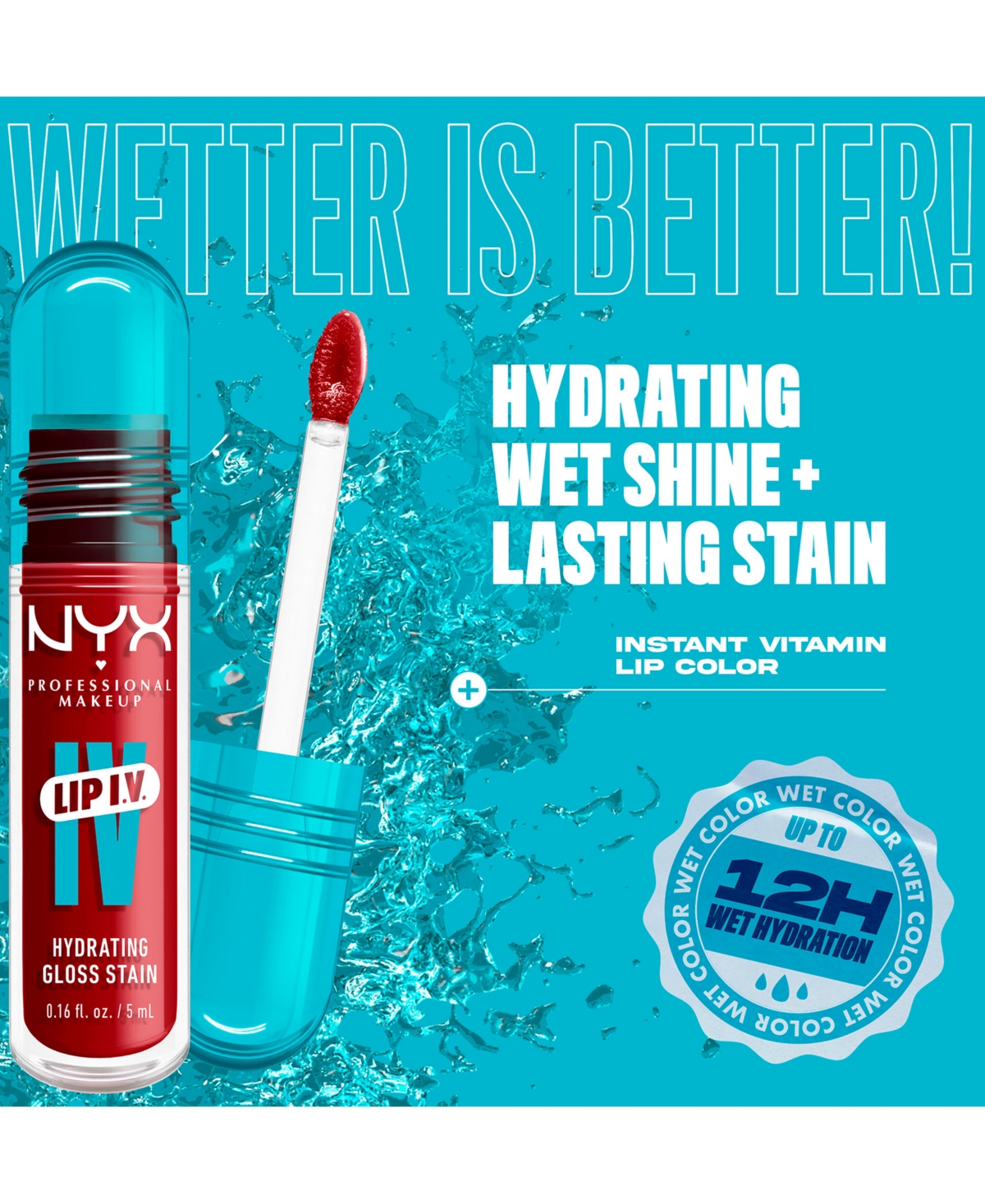 Nyx Professional Makeup Lip Iv Hydrating Gloss Stain In Cranberry Splash