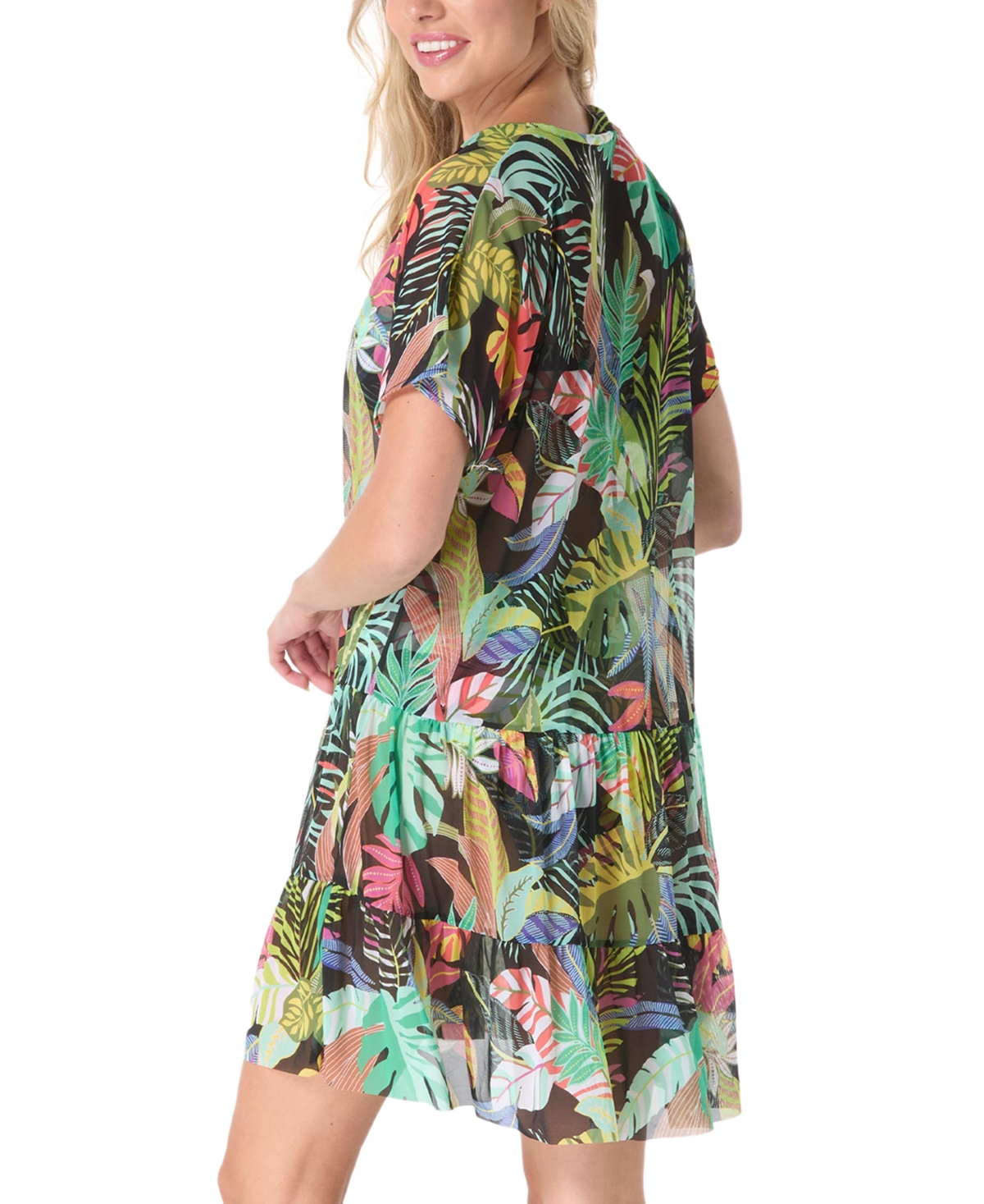 Coco Reef Women's Encourage Printed Cover-up Dress In Black Multi