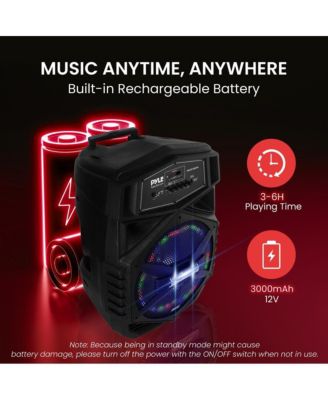 12" Portable Bluetooth PA Speaker System - Karaoke Speaker with LED Lights, USB/Micro SD/FM/BT/Aux, Remote Control, Built-in Rechargeable Battery
