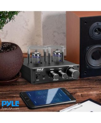 Bluetooth Tube Amplifier Stereo Receiver - 2 Vacuum Tube Power Amp, CD/DVD Inputs (L/R), 600W Peak Power