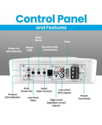 8” 600W Slim Active Marine Subwoofer, Low-Profile, Waterproof Design