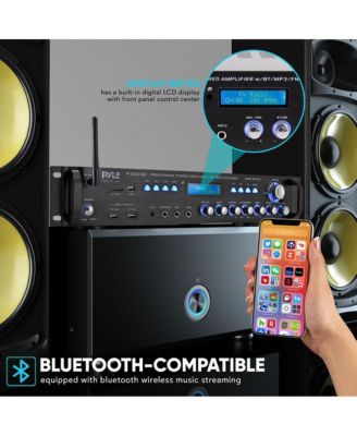 Bluetooth Hybrid Amplifier Receiver - Pro Audio Multi-Channel Stereo Pre-Amplifier with USB Charge & Digital Optical/Coax, MP3/USB/SD Readers, FM/AM Radio, Rack Mount (3000W)