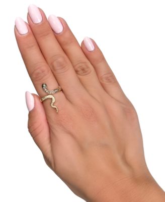 Chocolate Diamond, Nude Diamond, & Blackberry Diamond Snake Ring (1/4 ct. t.w.) in 14k Gold