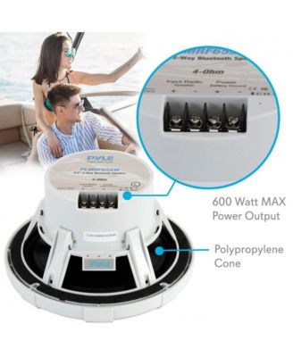 6.5" Water-Resistant Rated Marine Speakers with Wireless RF Streaming Support (Supplemental Speakers for Model: 'PLMRF65MW')