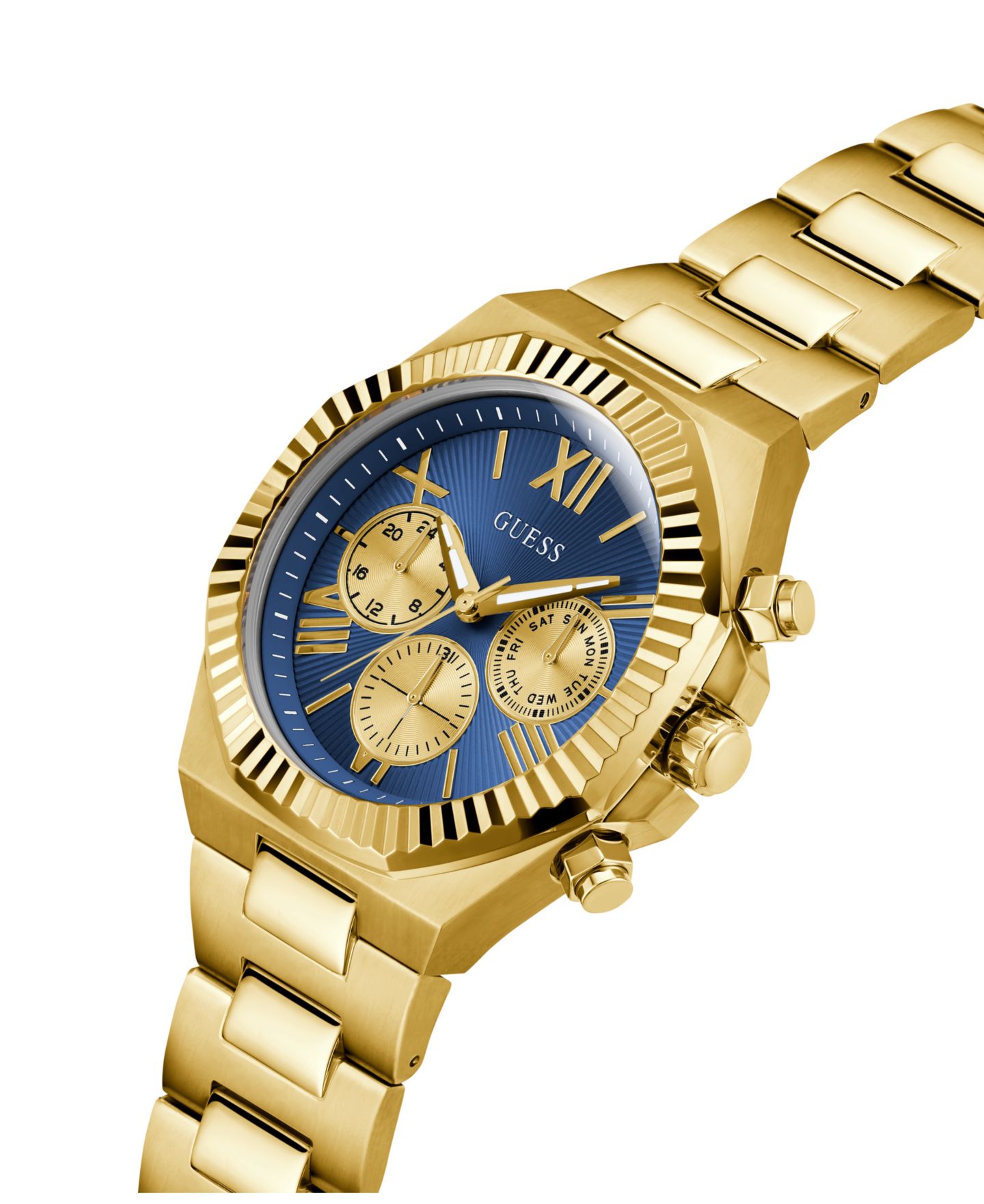 Мужские часы GUESS Multi-Function Gold Tone Steel Watch, 44mm — фото 4