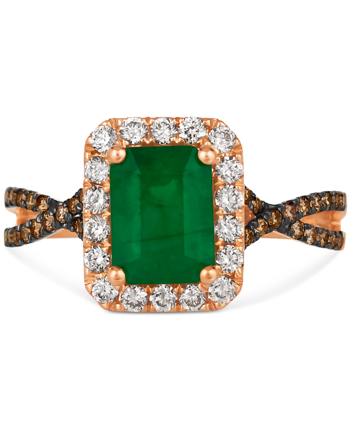 Le Vian Ladies Costa Smeralda Emerald Rings Set In 14k Strawberry Gold In Rose Gold
