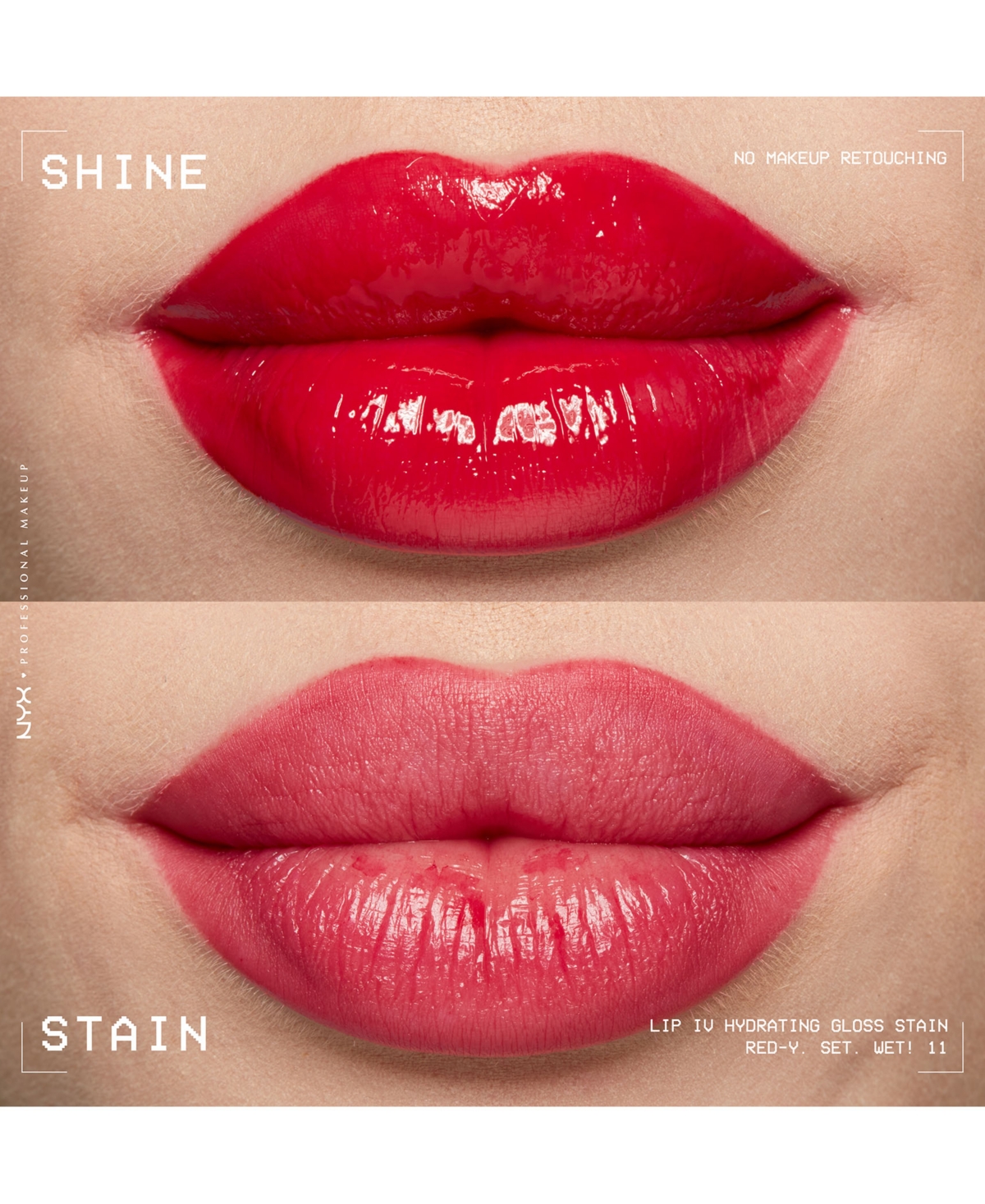 Nyx Professional Makeup Lip Iv Hydrating Gloss Stain In Red-y Set Wet