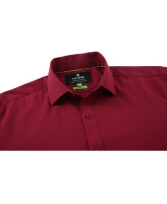 Men Slim Fit Four Way Stretch Solid Dress Shirt