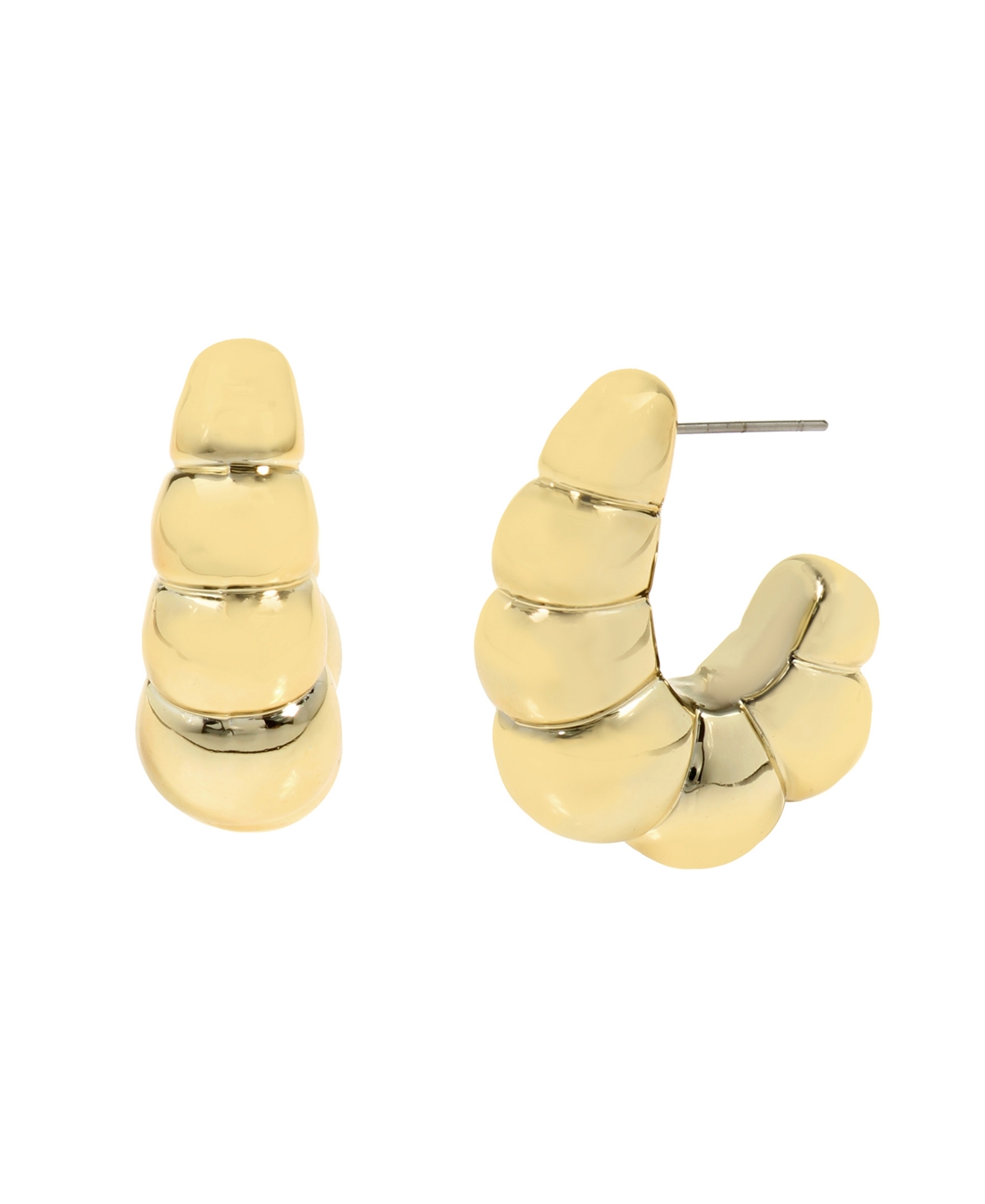 Sculpted Sphere Hoop Earrings - Gold