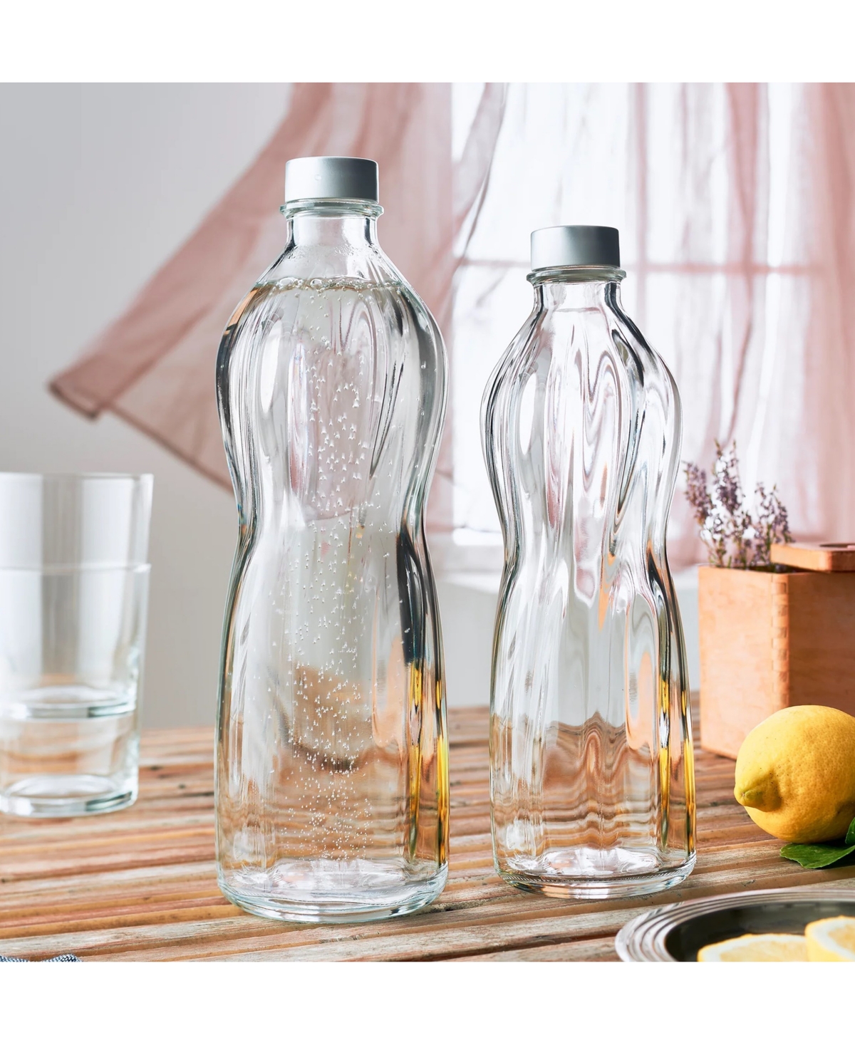 Bormioli Rocco Aqua Bottiglia 33.75-oz. Glass Bottle, Set Of 6 In Clear