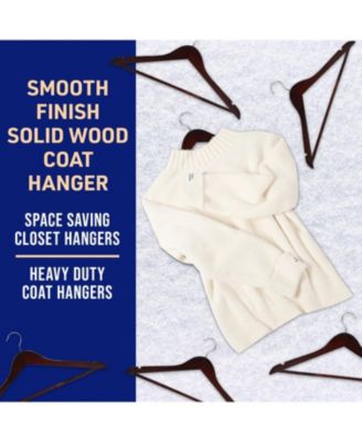 30-piece vintage wooden hanger set with non-slip design and 360° swivel hook.