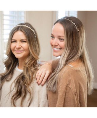 Thin Embellished Headband - Gem Leaf