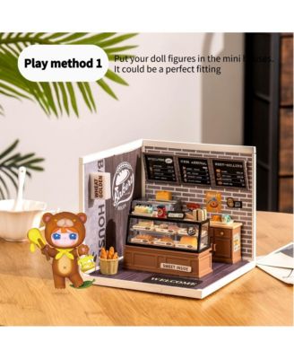 3D Puzzles Plastic House Building Set Toy DIY Miniature Dollhouse Playset Gifts for Teens Adults, Multicolor, 6.40"7.10"6.00