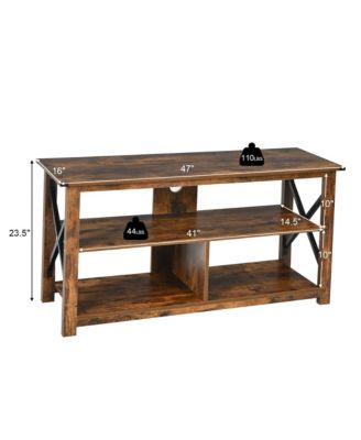 Modern Farmhouse TV Stand Entertainment Center for TV's up to 55'' w/Open Shelves