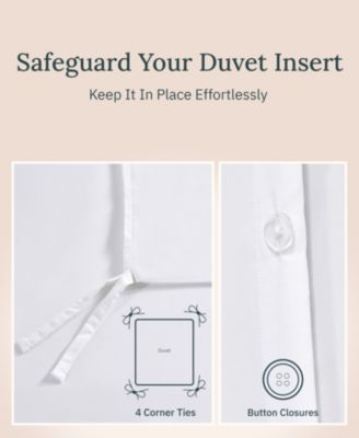 Luxury 400-Thread Count Cotton Sateen 3-Pc. Duvet Cover Set, Queen