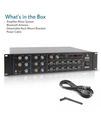 12-Channel Audio Karaoke Bluetooth Amplifier - Stage & Studio Sound Mixer Receiver System with Microphone Talk-Over, MP3/USB/SD/AUX, Rack Mount (6000W MAX)