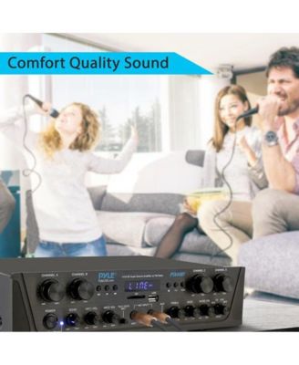 Bluetooth Home Audio Amplifier, 4-Ch. Audio Source Stereo Receiver System with FM Radio, MP3/USB/SD/AUX Playback (500W MAX)