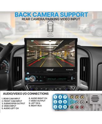 Single DIN Car Stereo Receiver, 7   Motorized Touchscreen, Bluetooth, 320W