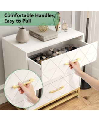 3 Drawer Dresser for Bedroom, Modern Wood Dressers Chest of Drawers with Storage