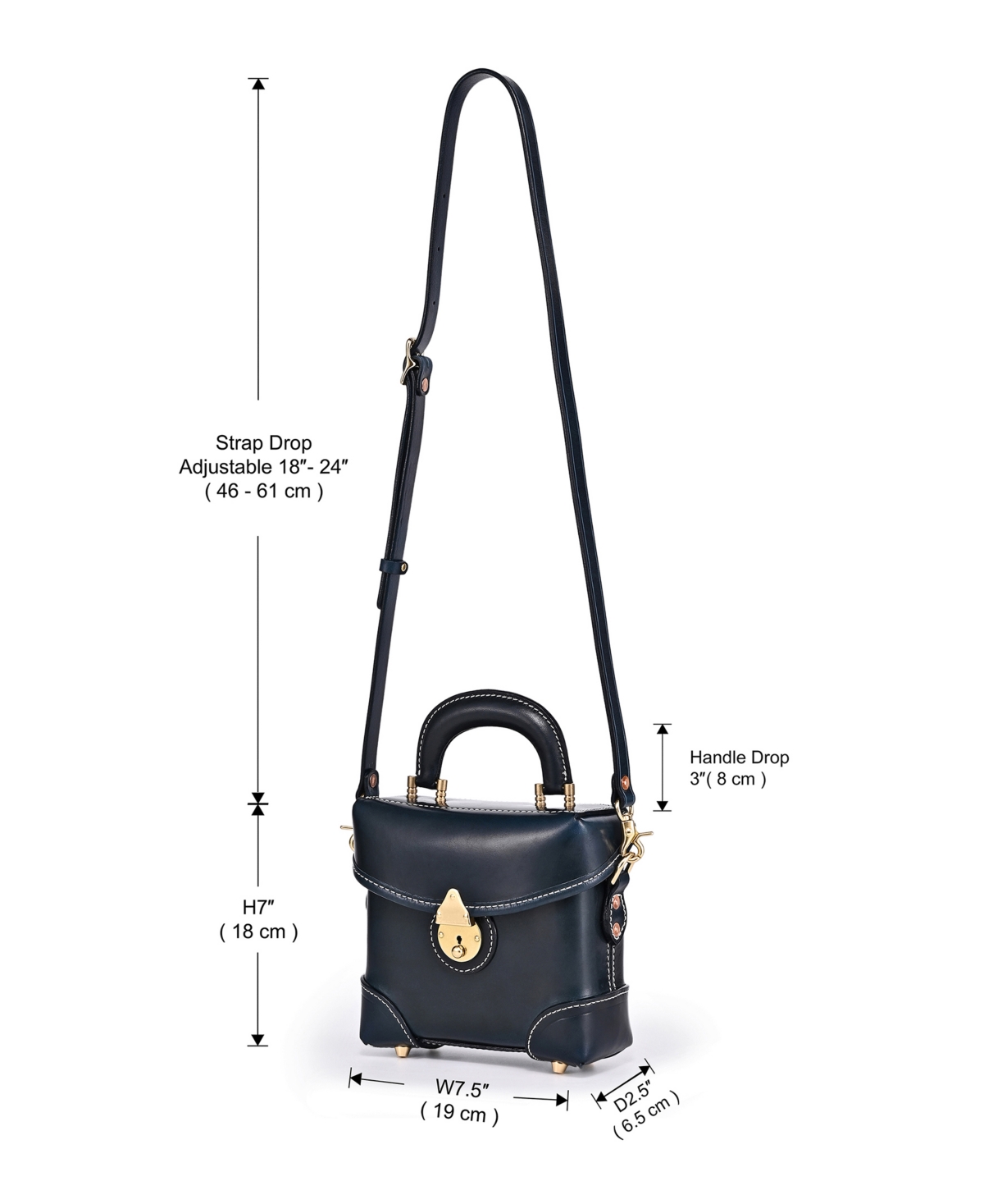 Old Trend Azalea Genuine Leather Vintage Box Crossbody In Blue