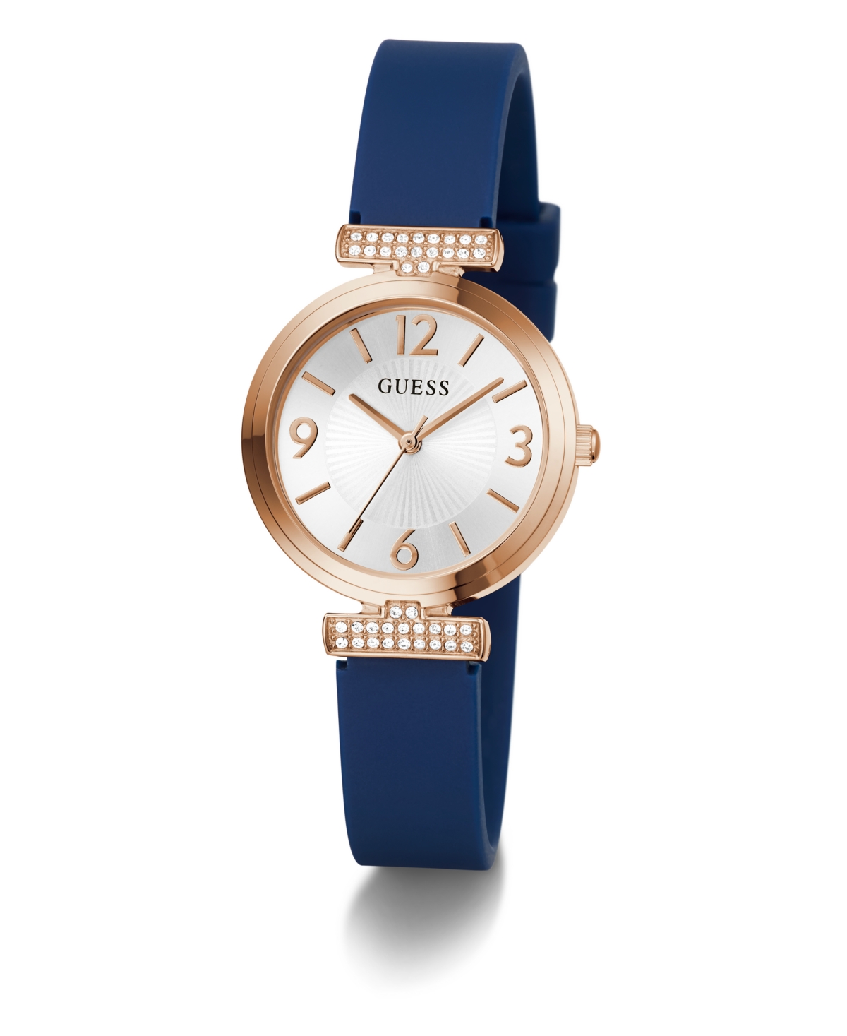 Guess Women's Analog Blue Silicone Watch, 28mm In Blue