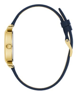 Women's Analog Blue Genuine Leather Watch, 28mm