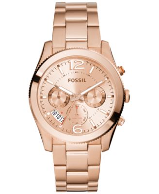 Fossil - Women's Perfect Boyfriend Rose Gold-Tone Stainless Steel Bracelet Watch 40mm ES3885