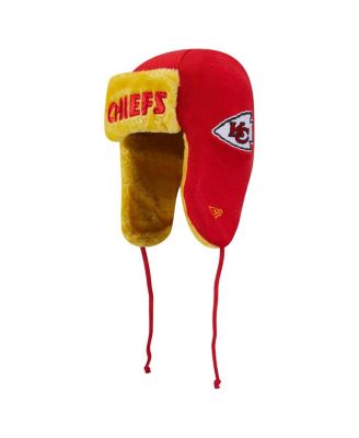 New Era - Men's Red Kansas City Chiefs Helmet Head Trapper Knit Hat