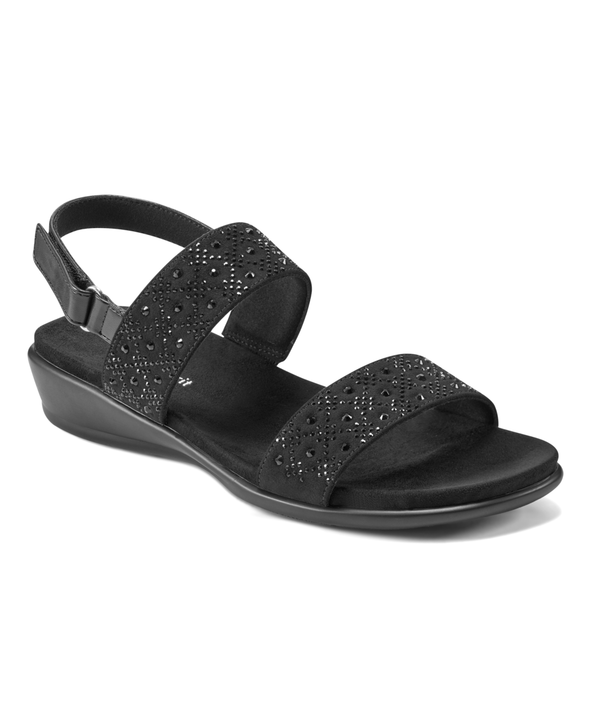 Shop Easy Spirit Women's Haisley Embellished Slingback Sandals In Black