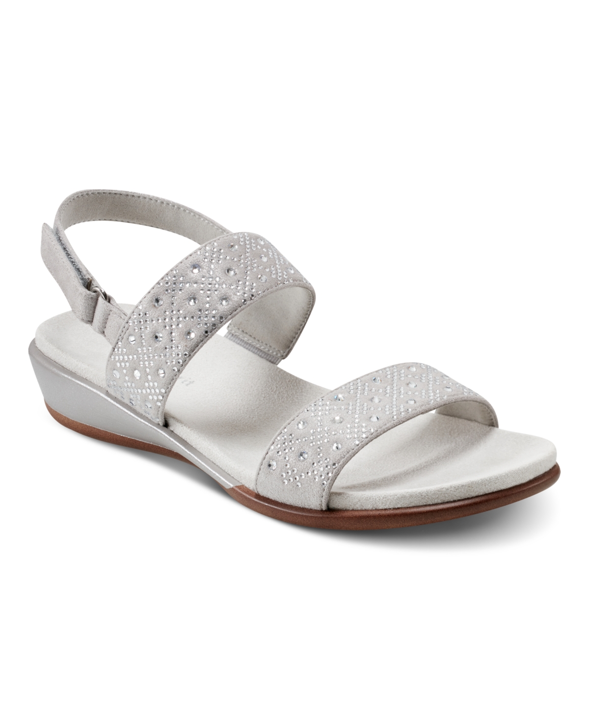 Shop Easy Spirit Women's Haisley Embellished Slingback Sandals In Silver Shimmer