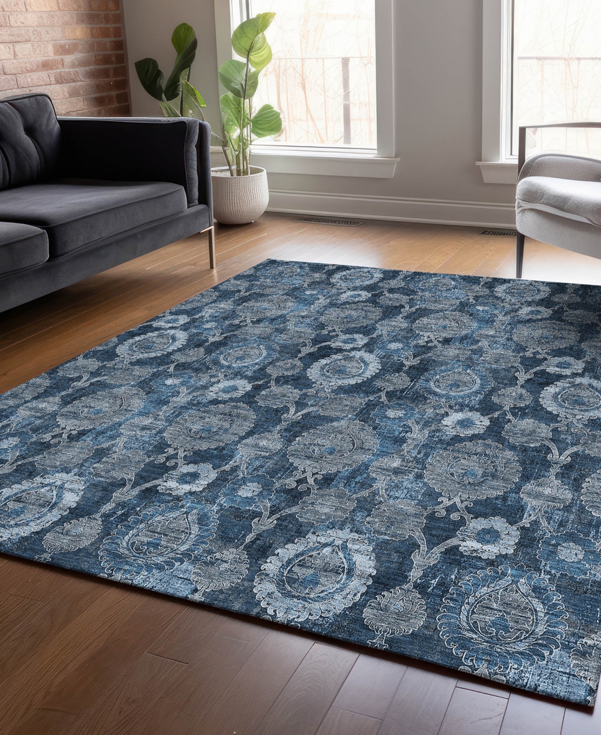 Addison Chantille Acn821 2'6"x3'10" Area Rug In Navy