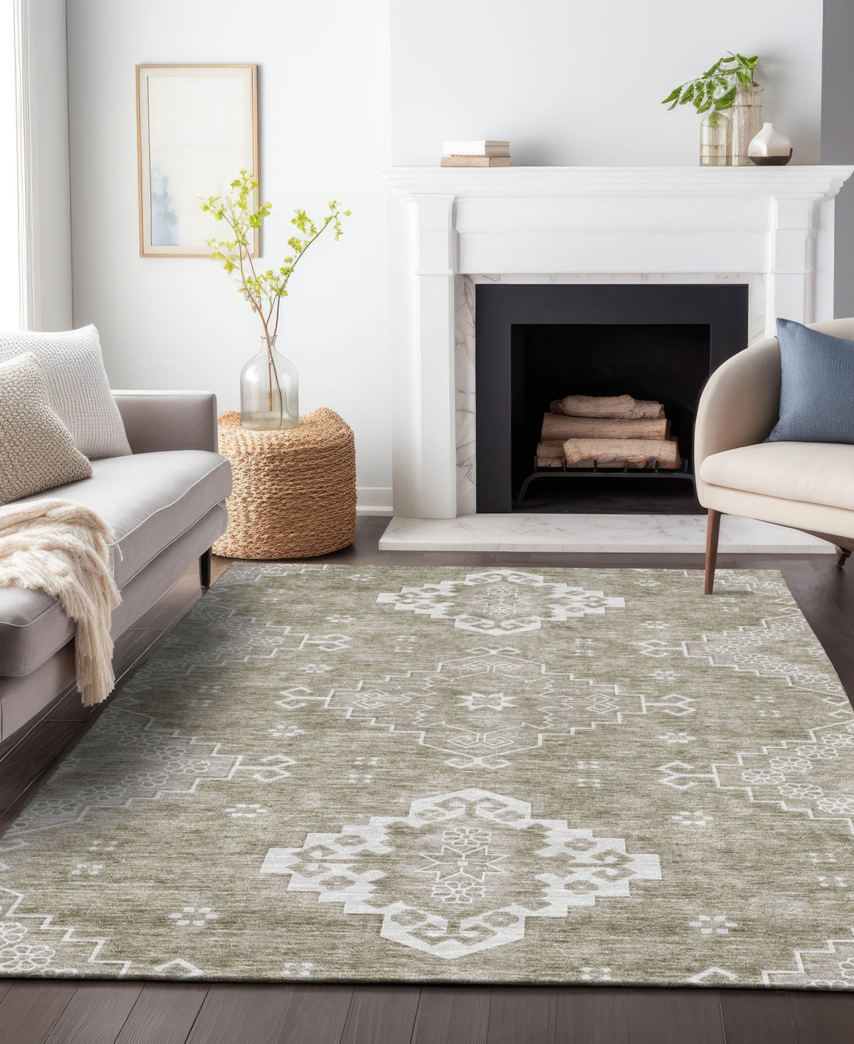 Addison Chantille Acn847 3'x5' Area Rug In Taupe