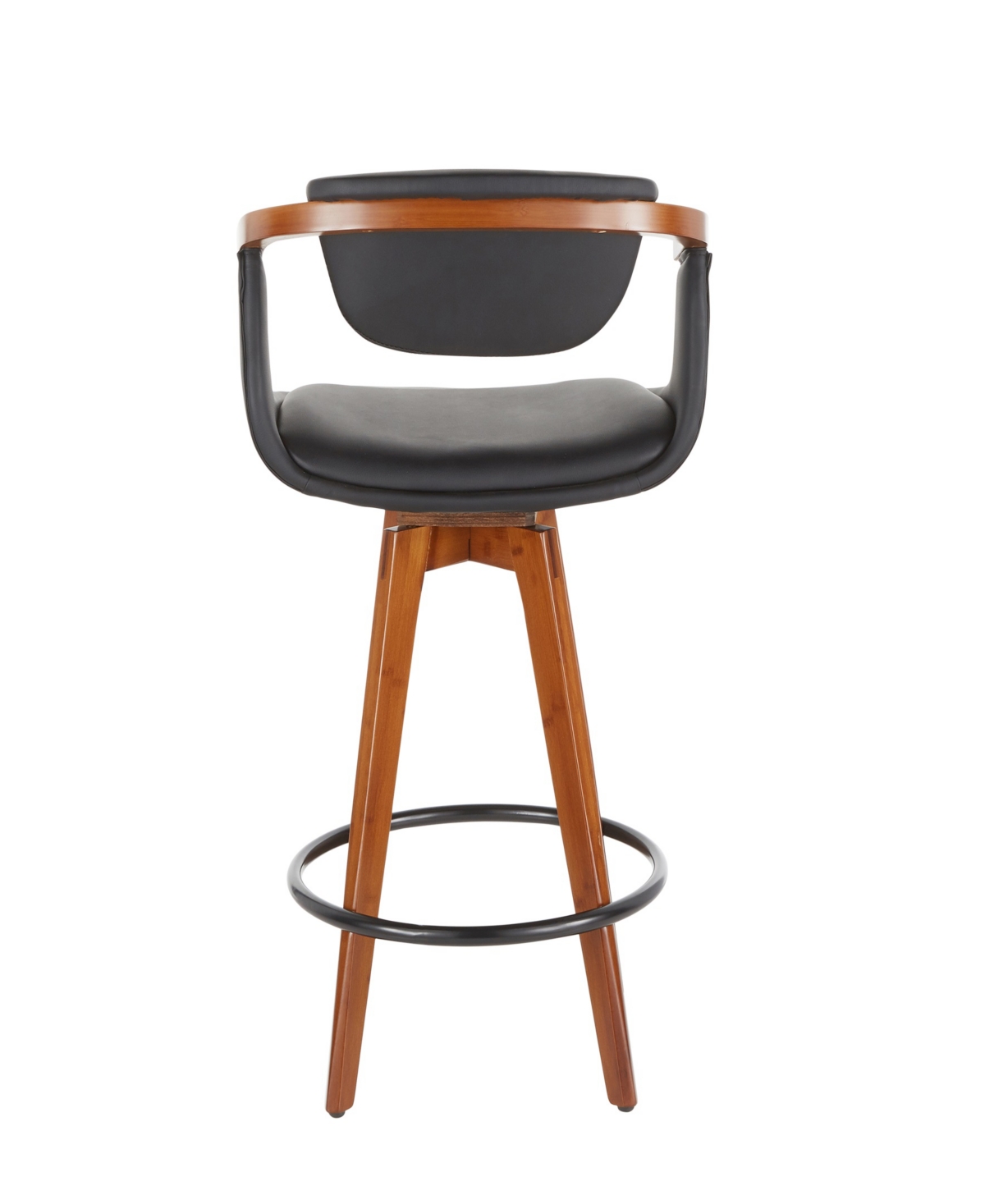 Lumisource 36" Bamboo Oracle Mid-century Modern Counter Stool In Black