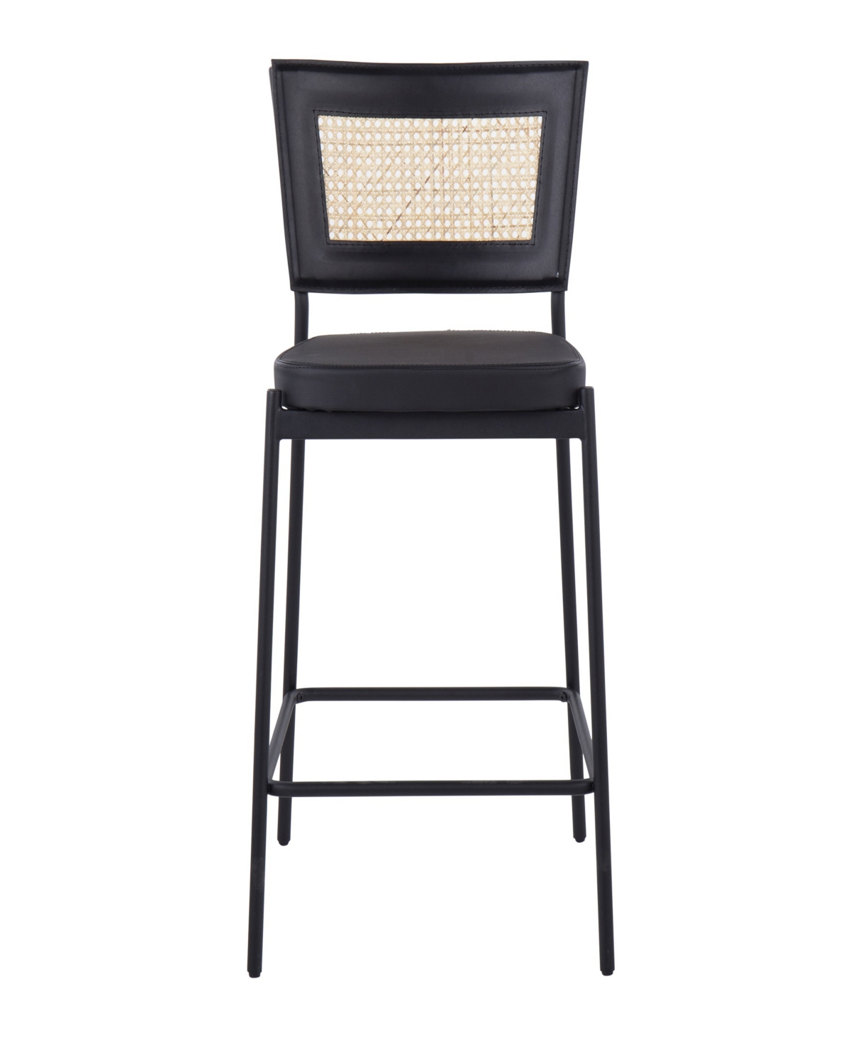 Lumisource 36" Metal And Rattan Tania Contemporary Counter Stool, Set Of 2 In Rattan