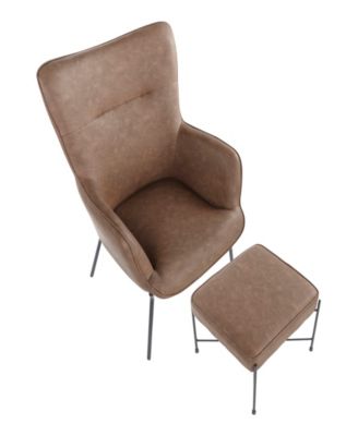 2-Pc. Metal Izzy Industrial Lounge Chair and Ottoman Set