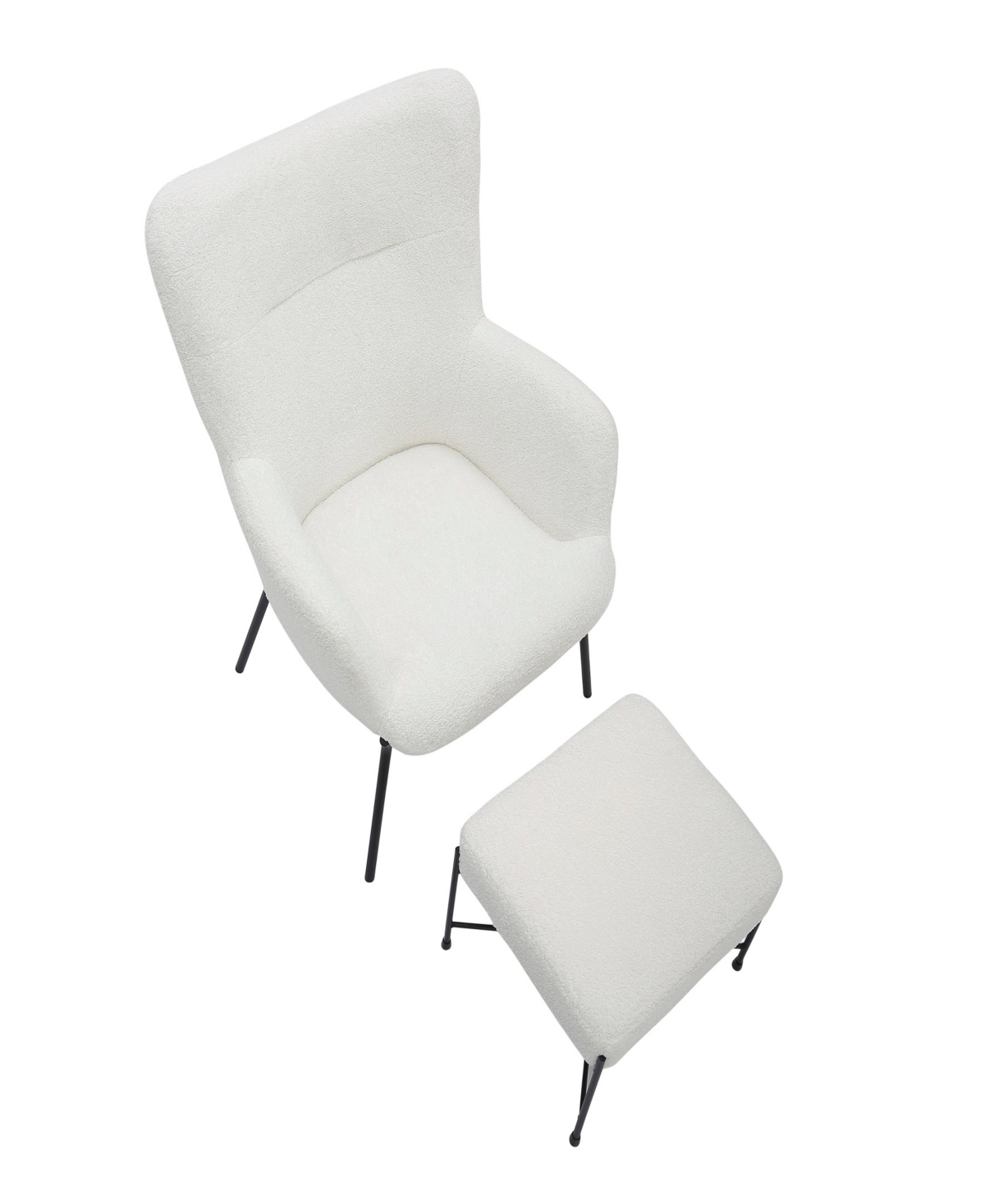 Lumisource 2-pc. Metal Izzy Industrial Lounge Chair And Ottoman Set In White