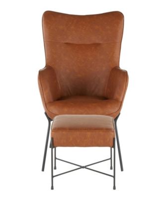 2-Pc. Metal Izzy Industrial Lounge Chair and Ottoman Set