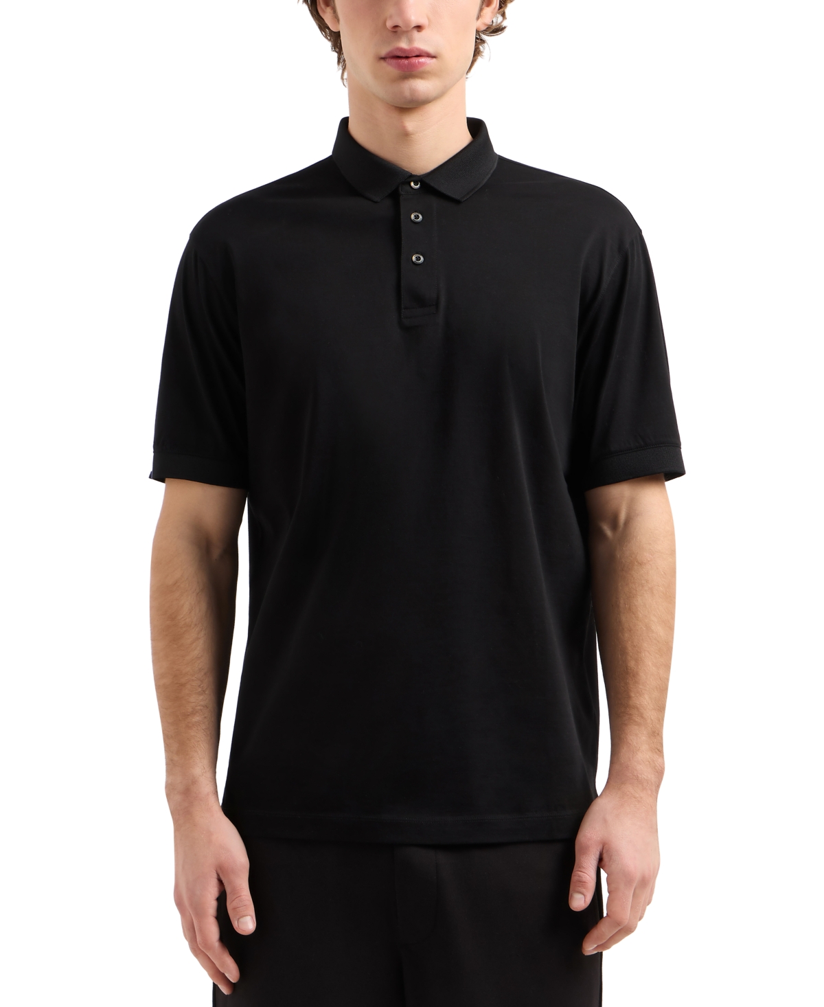 Armani Exchange Men's Stud Logo Polo Shirt - Black