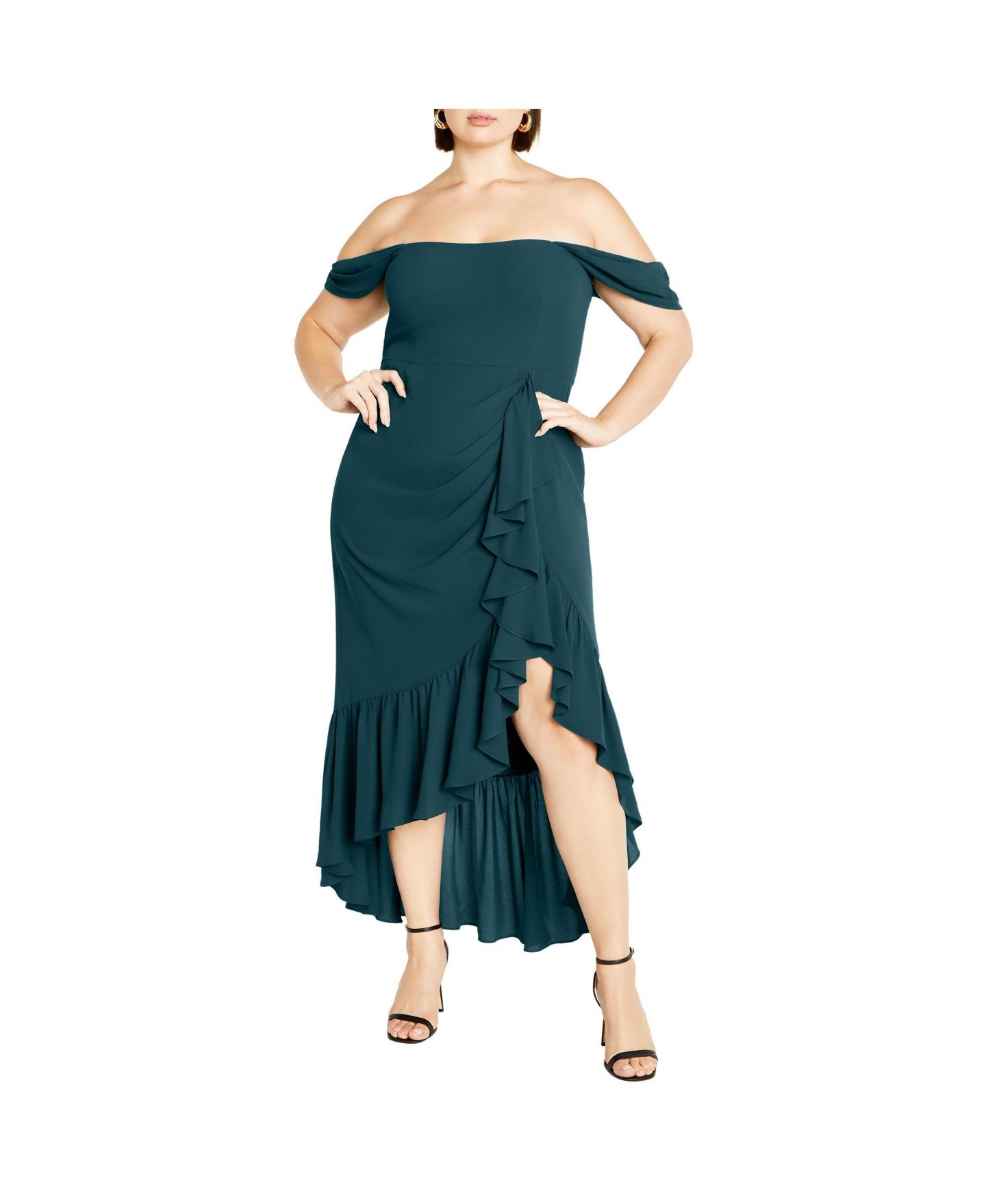 Женское платье CITY CHIC Rosabella Maxi, цвет: Изумрудный — фото 1