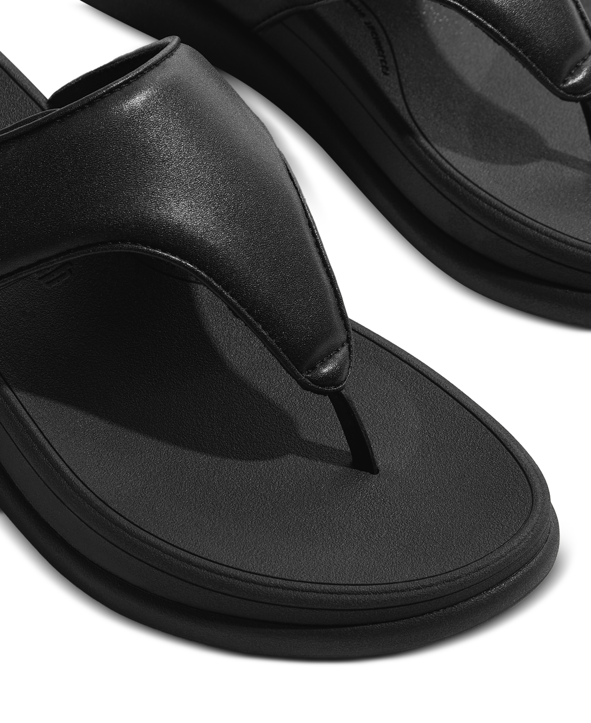 Fitflop F-mode Go Adjustable Platform Flip Flop In All Black