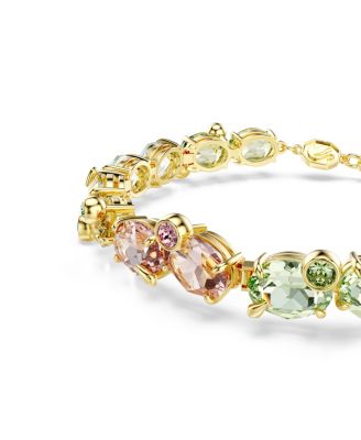 Gema Mixed Cuts, Multicolored, Gold-Tone Plated Tennis Bracelet