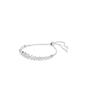 Imber White, Rhodium Plated Mixed Round Cuts Tennis Bracelet