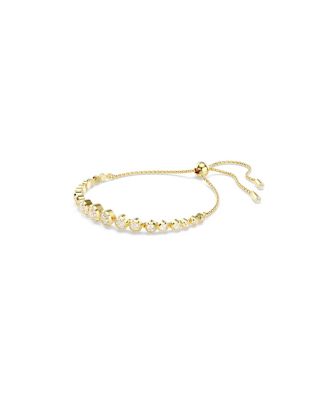 Imber White, Gold-Tone Plated Mixed Round Cuts Tennis Bracelet