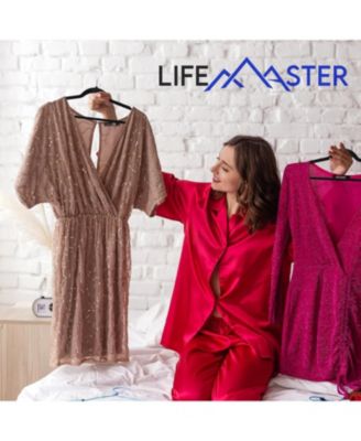 Bakken- Swiss Lifemaster Premium Quality Velvet Non-Slip Clothes Hangers - Set of 20 Sturdy Black Plastic Coat Hangers with Smooth 360° Swivel Hooks for Wrinkle-Free Hanging and Space-Saving Closet Organization