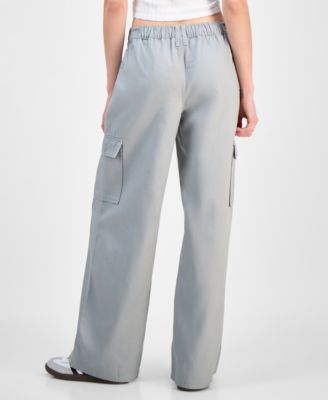 Juniors' Cargo Strap Wide-Leg Pants